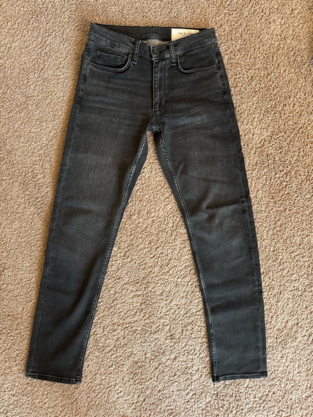 rag & bone Black Slim Straight Jeans
